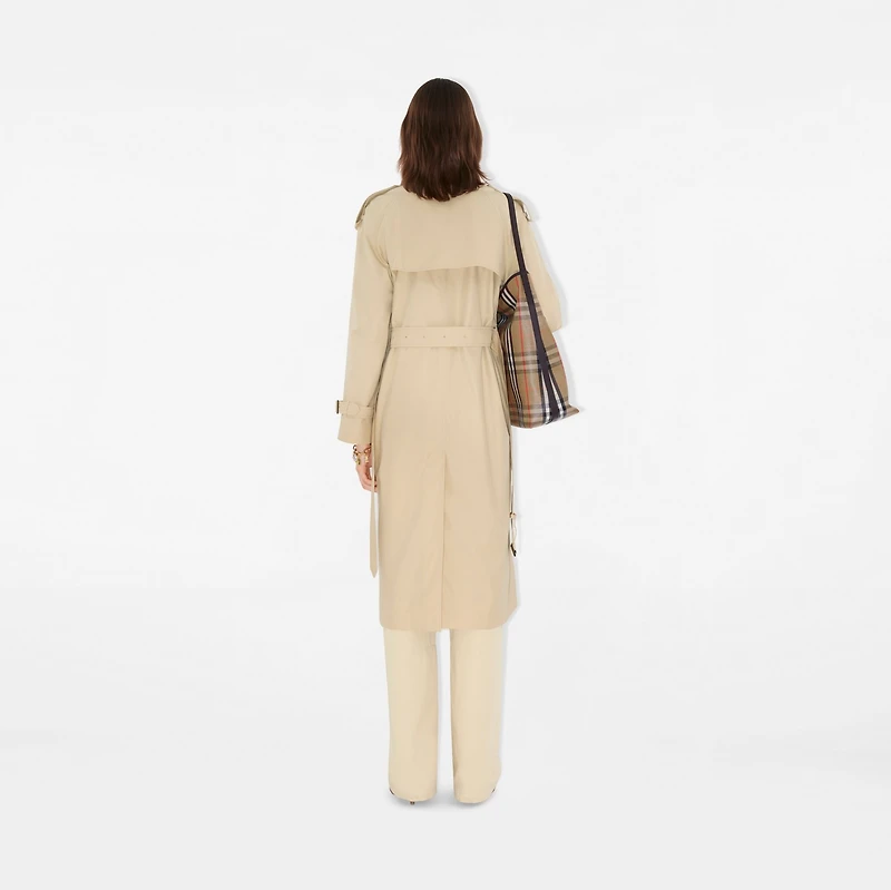 Long Highgrove Castleford Trench Coat in Nutmeg - Women, Cotton | Burberry® Official