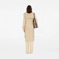 Long Highgrove Castleford Trench Coat in Nutmeg - Women, Cotton | Burberry® Official