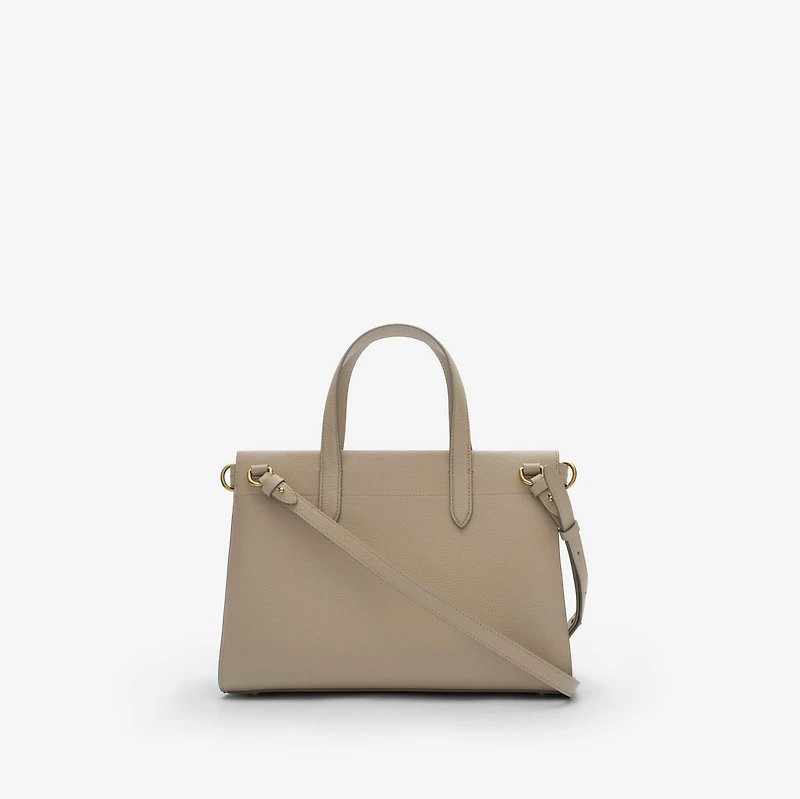 Small Cotswolds Check Tote in Mushroom beige - Women, Leather | Burberry® Official