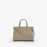 Small Cotswolds Check Tote in Mushroom beige - Women, Leather | Burberry® Official