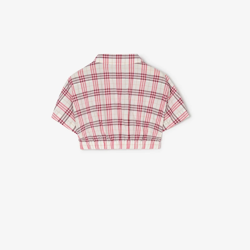 Check Cotton Shirt in Aubergine purple | Burberry® Official
