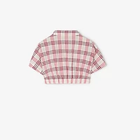 Check Cotton Shirt in Aubergine purple | Burberry® Official