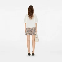 Cropped Cotton Polo Shirt in Chalk - Women | Burberry® Official