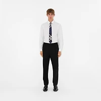 Check Silk Tie in Navy Blue - Men | Burberry® Official