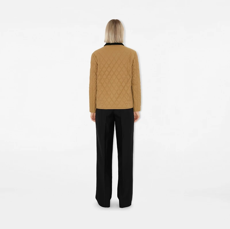 Quilted Barn Jacket in Camel - Women, Nylon | Burberry® Official