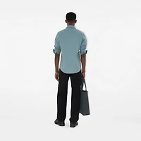 Slim Fit Cotton Poplin Shirt in Index blue