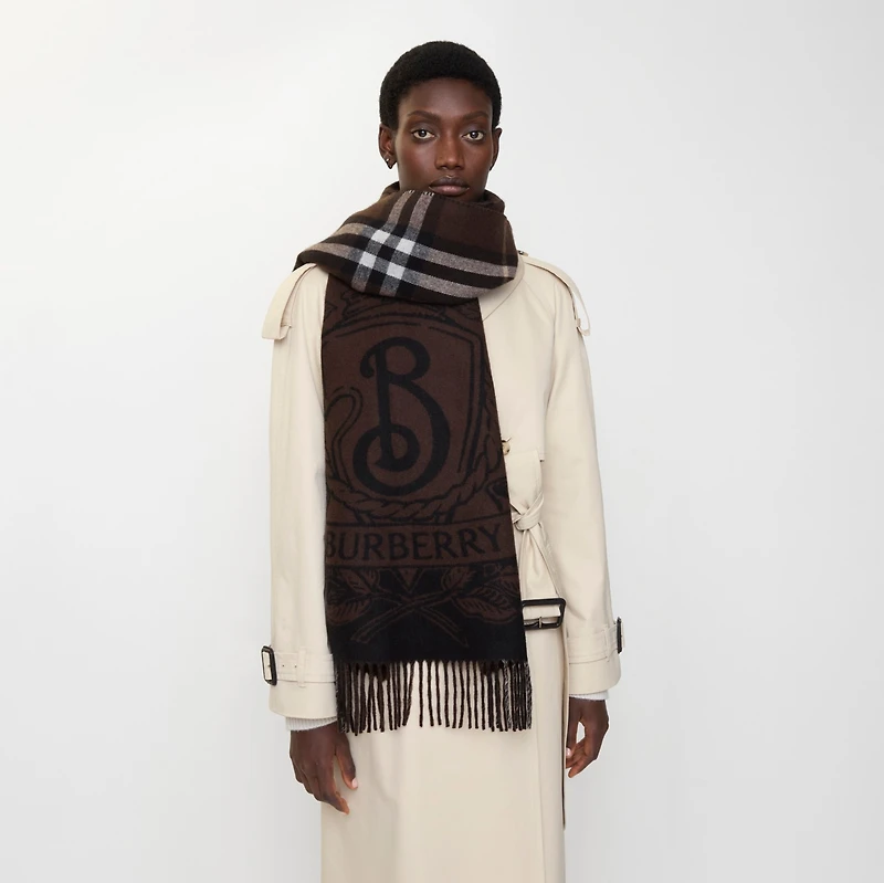 Wide Reversible Stormy Knight Scarf in Treacle | Burberry® Official