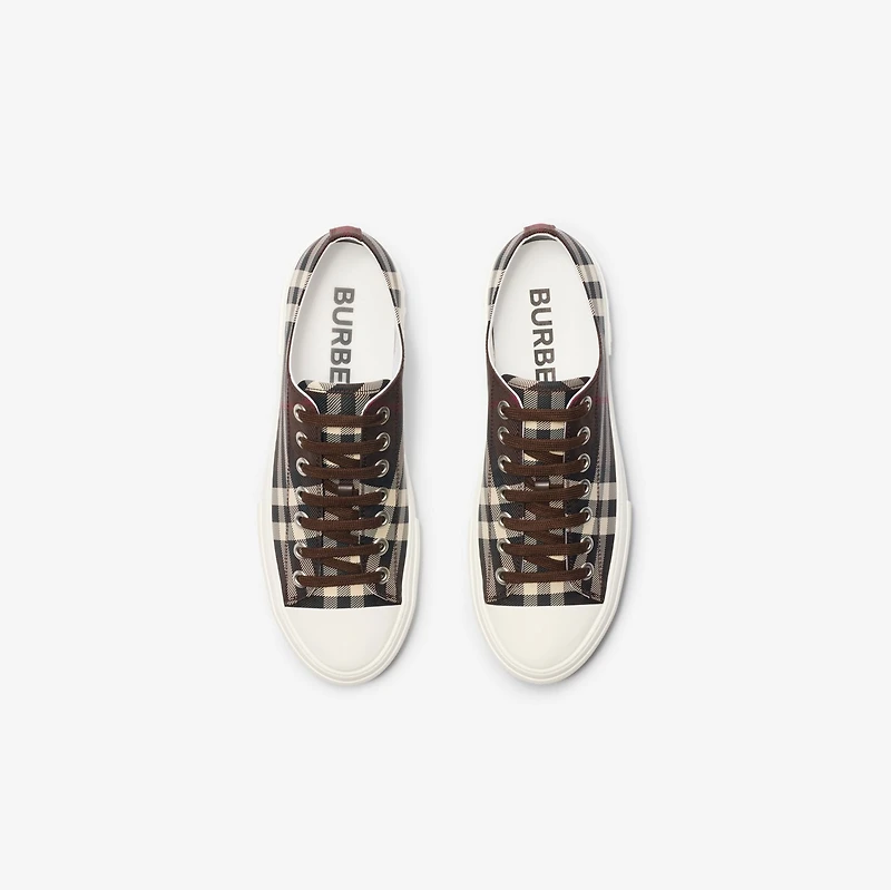 Check Sneakers in Mahogany brown - Men | Burberry® Official