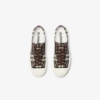 Check Sneakers in Mahogany brown - Men | Burberry® Official