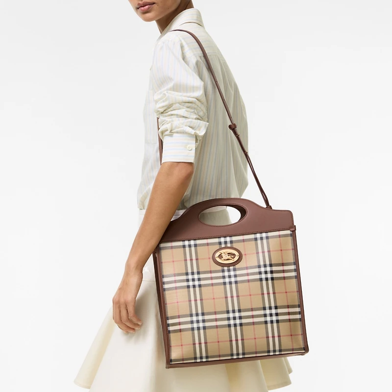Small Pocket Bag in Archive beige - Women, Cotton | Burberry® Official
