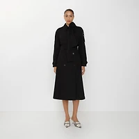 Long Canvas Trerose Trench Coat in Black - Women | Burberry® Official