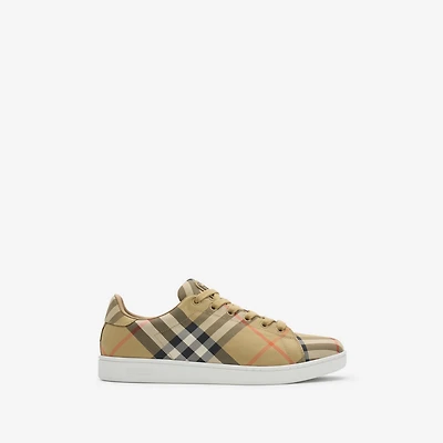 Check Set Sneakers in Sand beige - Women | Burberry® Official