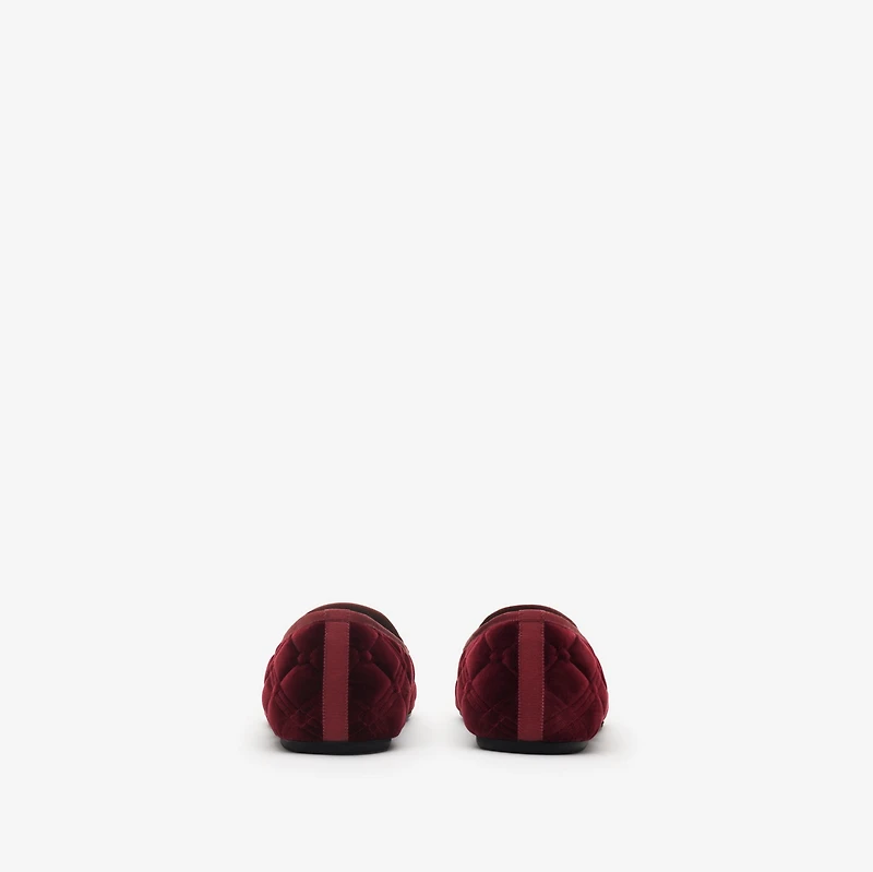 Quilted Velvet Estate Slippers in Wine red - Men | Burberry® Official