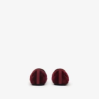 Quilted Velvet Estate Slippers in Wine red - Men | Burberry® Official