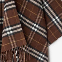 Check Wool Cashmere Cape in Treacle | Burberry® Official