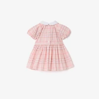 Check Cotton Dress with Bloomers in Ice pink - Children | Burberry® Official