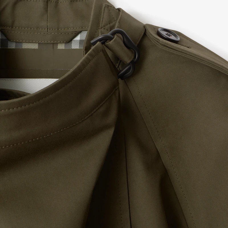 Bonded Cotton Trench Cape in Juniper green - Women | Burberry® Official