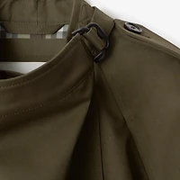 Bonded Cotton Trench Cape in Juniper green - Women | Burberry® Official