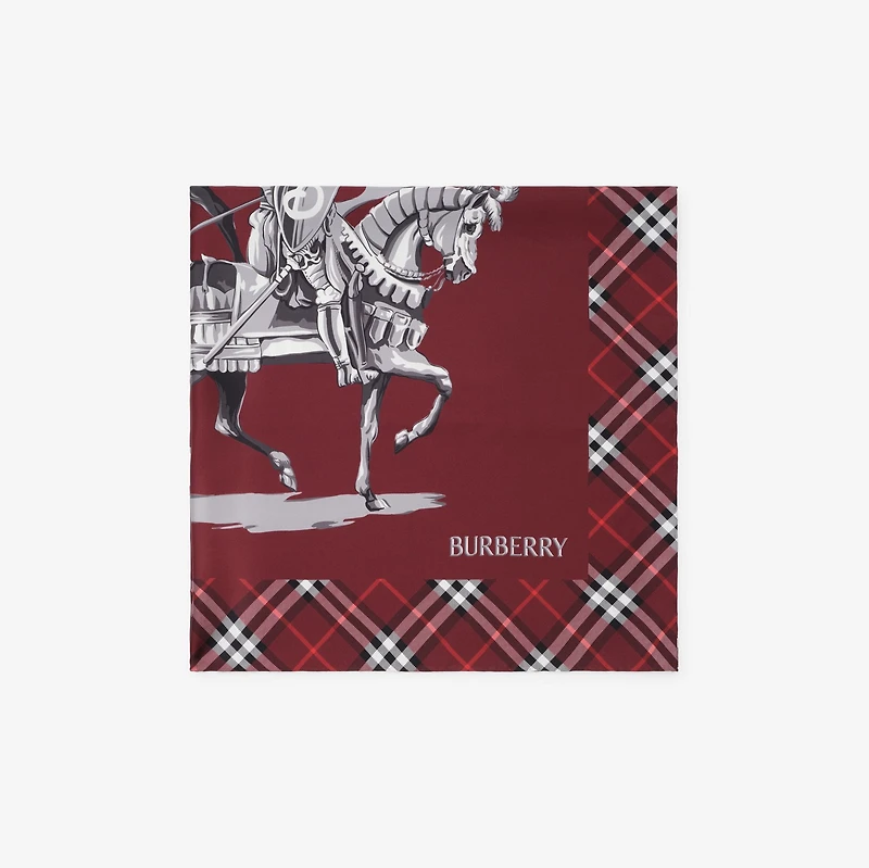 Archive Knight Silk Scarf in Oxblood red | Burberry® Official