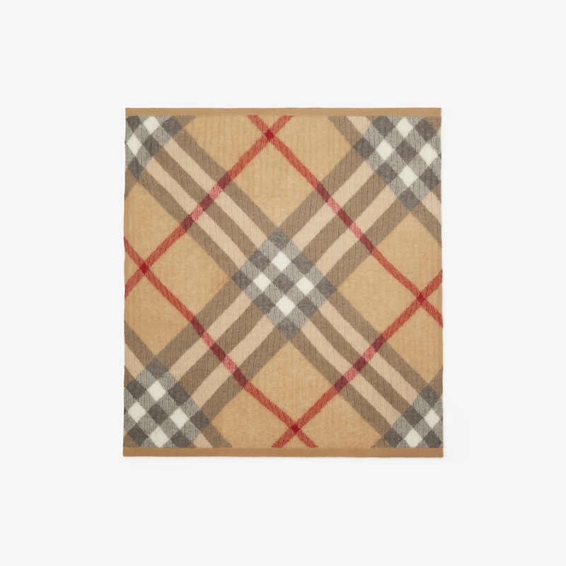 Check Alpaca Wool Silk Blend Baby Blanket in Pale stone - Children | Burberry® Official