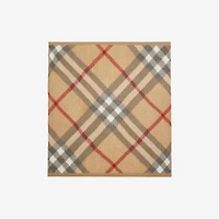 Check Alpaca Wool Silk Blend Baby Blanket in Pale stone - Children | Burberry® Official