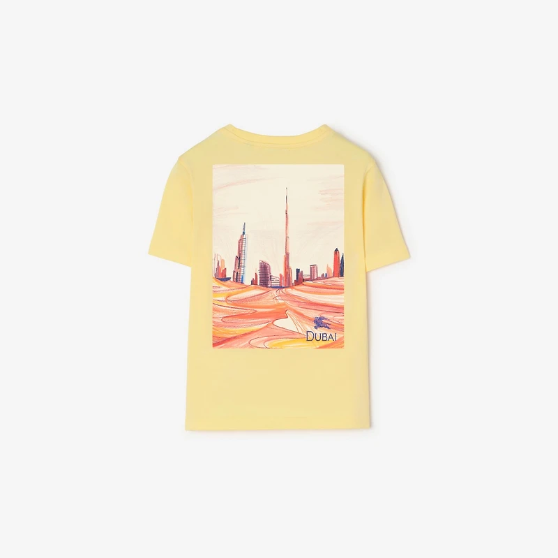 Dubai Bear Cotton T-shirt in Straw yellow | Burberry® Official