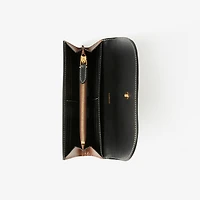 Check Continental Wallet in Dark birch brown