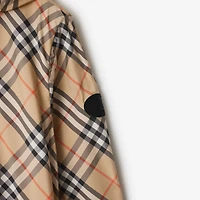 Check Hooded Jacket in Sand - Women, Nylon | Burberry® Official