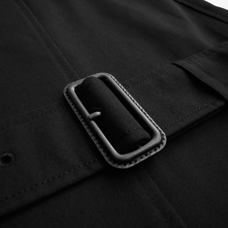 Long Chelsea Heritage Trench Coat in Black - Women, Cotton Gabardine | Burberry® Official