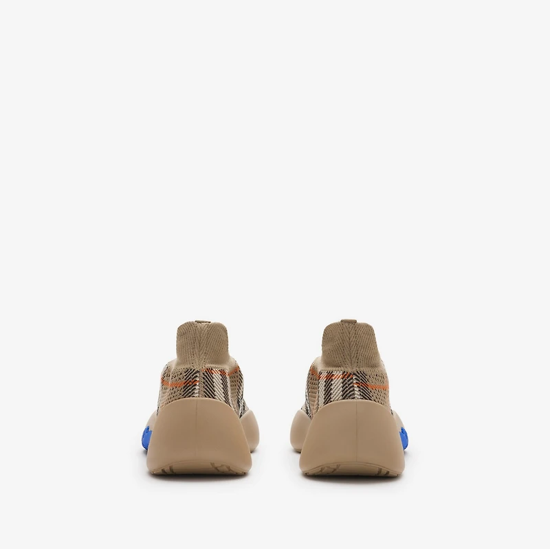 Check Knit Neptune Sneakers in Sand - Women | Burberry® Official