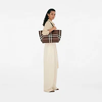 Medium Check Tote in Dark birch brown - Women | Burberry® Official