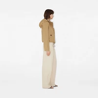 Short Gabardine Parka in Flax - Women, Cotton | Burberry® Official