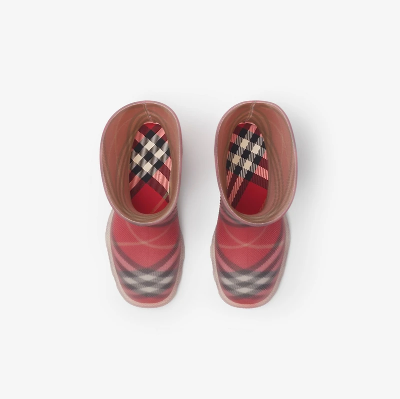 Check Rubber Marsh High Boots in Poppy red