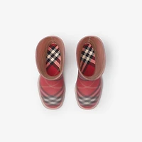 Check Rubber Marsh High Boots in Poppy red