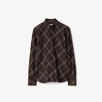Relaxed Fit Check Cotton Flannel Shirt in Truffle brown - Men | Burberry® Official