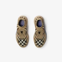 Check Knit Neptune Sneakers in Sand - Women | Burberry® Official