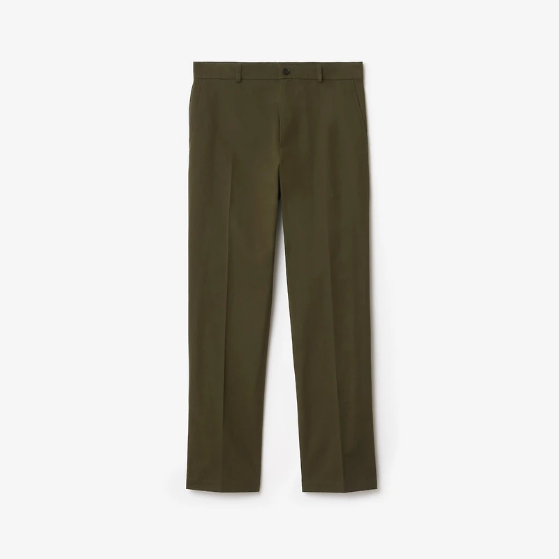 Cotton Twill Chinos in Marsh green - Men | Burberry® Official
