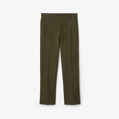 Cotton Twill Chinos in Marsh green - Men | Burberry® Official