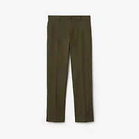 Cotton Twill Chinos in Marsh green - Men | Burberry® Official