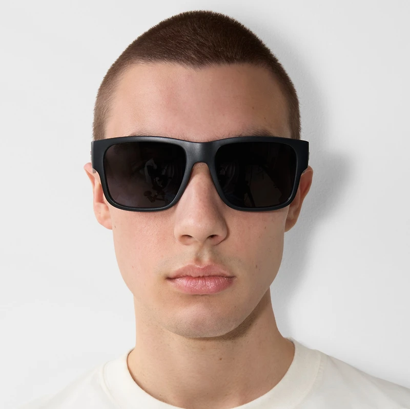 Logo Detail Square Frame Sunglasses in Black - Men | Burberry® Official