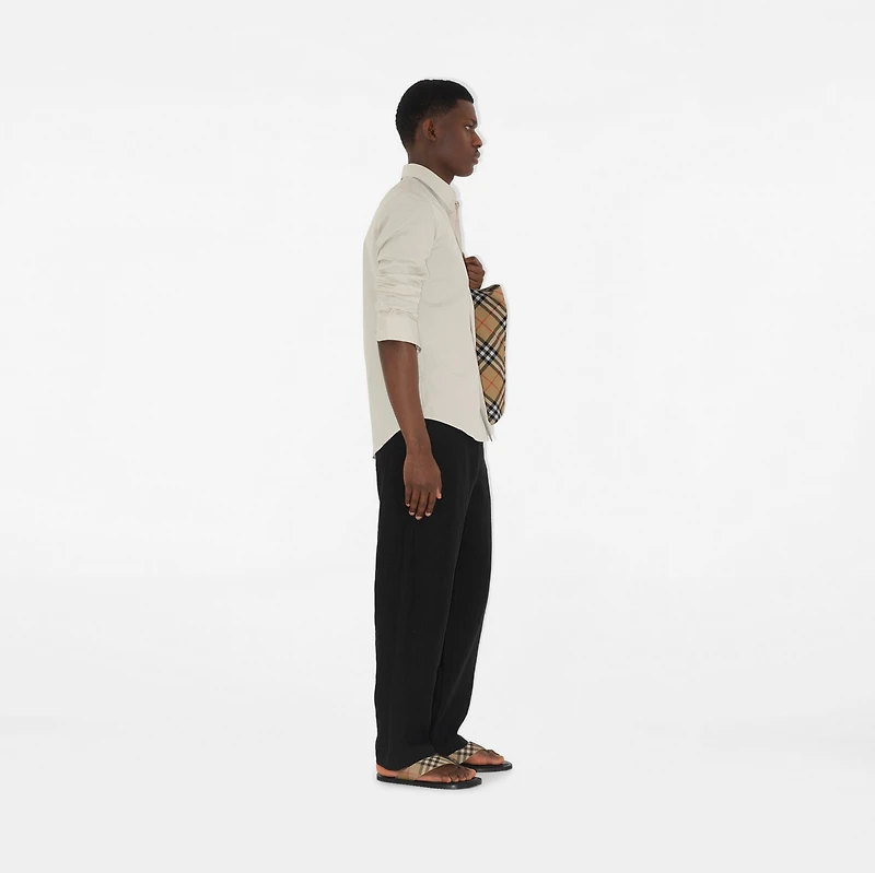 Slim Fit Cotton Shirt in Sail - Men | Burberry® Official