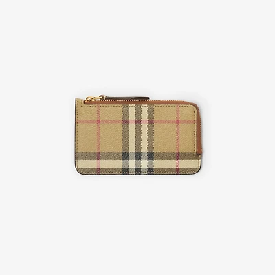 Check Zip Card Case in Archive beige/briar brown - Women | Burberry® Official