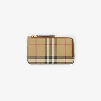 Check Zip Card Case in Archive beige/briar brown - Women | Burberry® Official