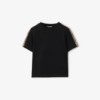 Check Trim Cotton T-shirt in | Burberry® Official