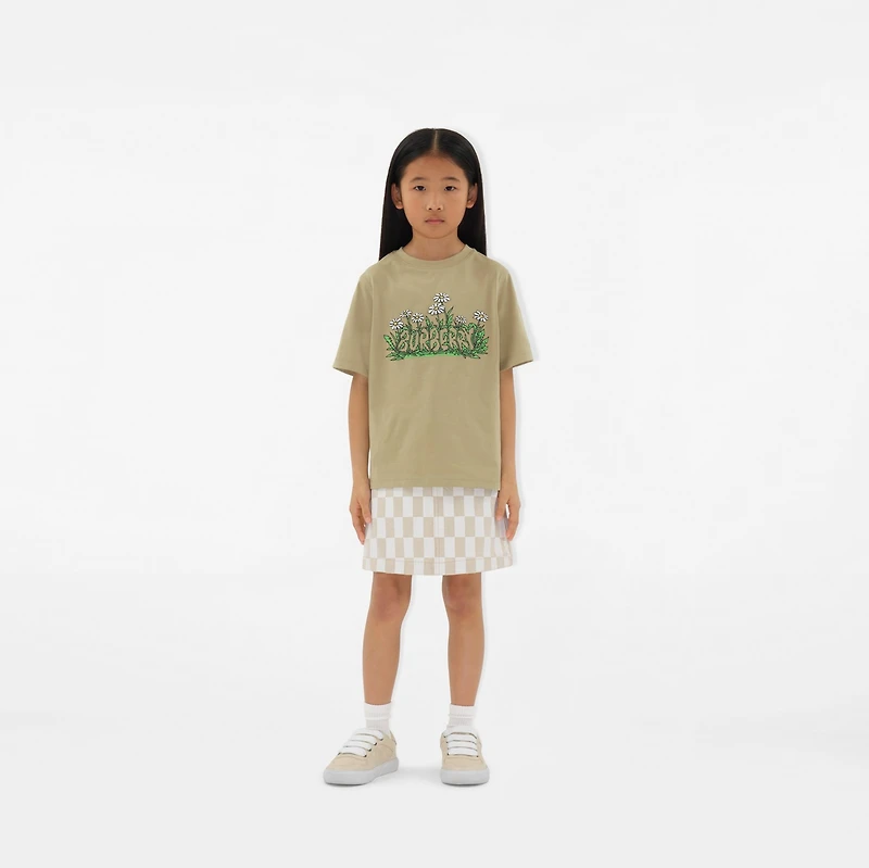 Daisy Logo Cotton T-shirt in Hunter | Burberry® Official