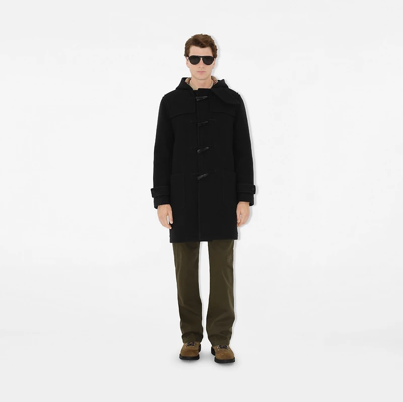 Wool Duffle Coat in Black - Men | Burberry® Official