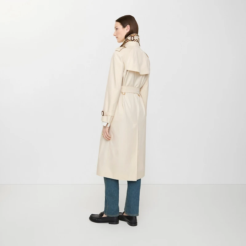Long Tropical Gabardine Waterloo Trench Coat in Clam beige - Women | Burberry® Official