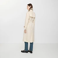 Long Tropical Gabardine Waterloo Trench Coat in Clam beige - Women | Burberry® Official