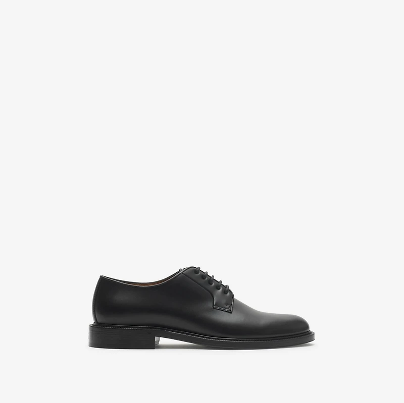 Leather Manor Derby Shoes in Black - Men | Burberry® Official