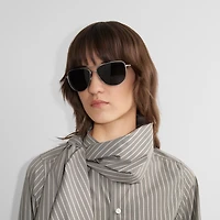 Metal Logo Square Sunglasses in Silver | Burberry® Official